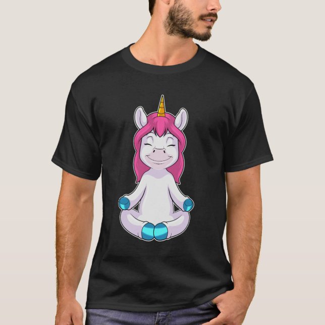 Camiseta Unicornio en Meditate en Sentado (Anverso)