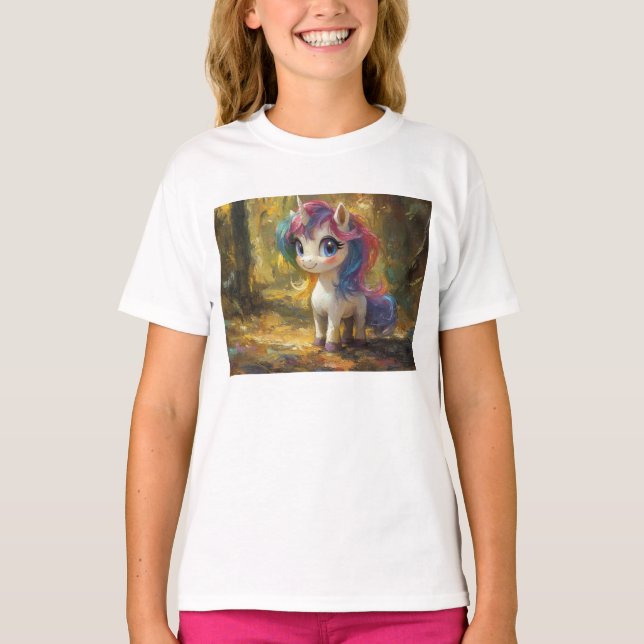 Camiseta Unicornio en pintura forestal (Anverso)