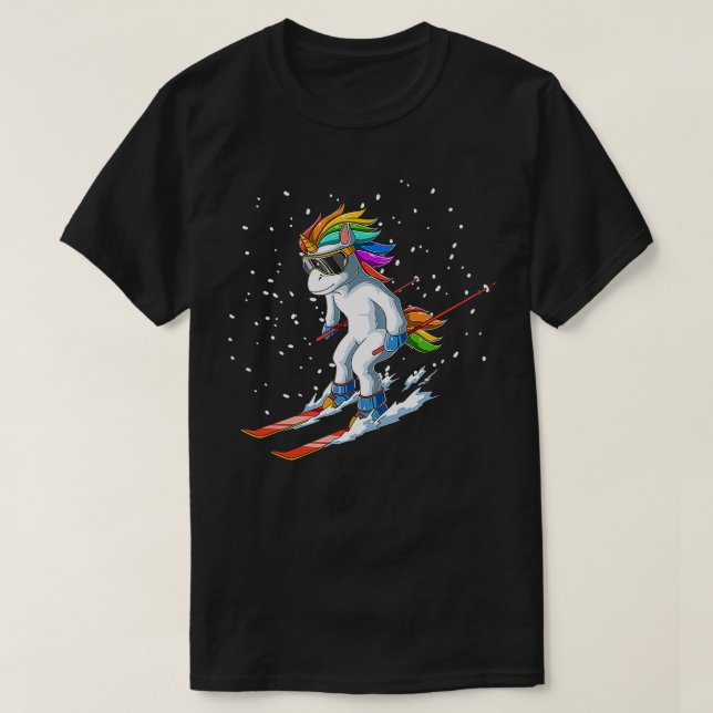 Camiseta Unicornio en Ski Funny Ski Gift (Diseño del anverso)