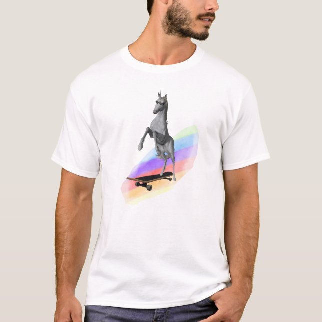 Camiseta Unicornio en un monopatín (Anverso)