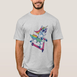 Camiseta Unicornio en un Scooter