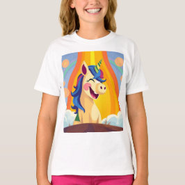 Camiseta Unicornio en una colorida cascada