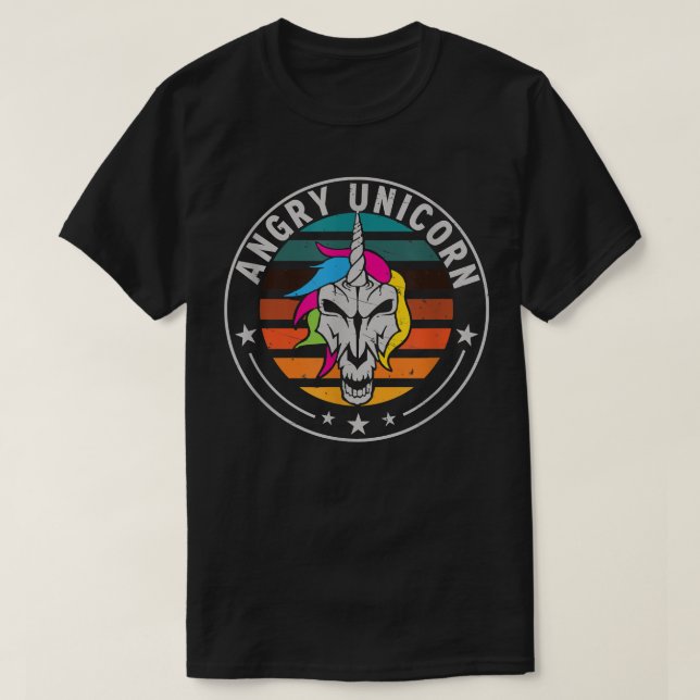 Camiseta unicornio enojado Skeleton Unicorn  (Diseño del anverso)