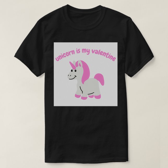 Camiseta unicornio es mi valentina 1 (Diseño del anverso)