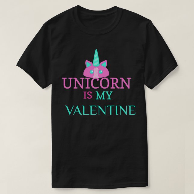 Camiseta unicornio es mi valentina 4 (Diseño del anverso)
