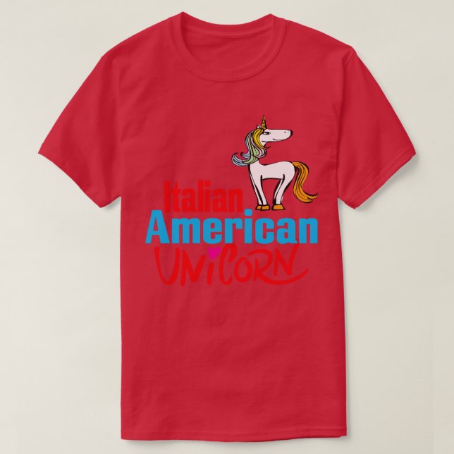 Camiseta Unicornio Estadounidense Italiano 3 (Diseño del anverso)