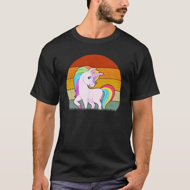 Camiseta Unicornio estilo retro vintage (Anverso)