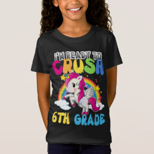 Camiseta Unicornio Estoy listo para aplastar 6to grado
