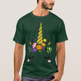 Camiseta Unicornio Face Pumpkin Halloween Acción de Gracias
