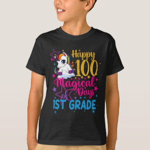Camiseta Unicornio Feliz 100 Días Mágicos De Primer Grado