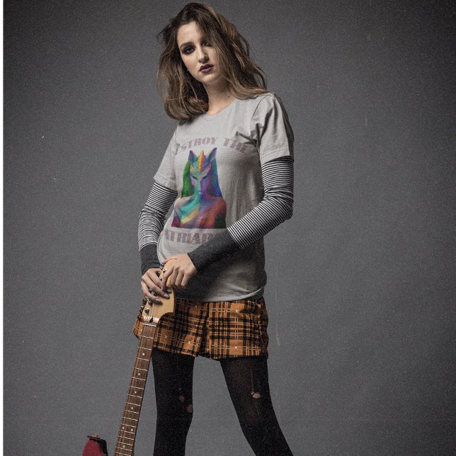 Camiseta Unicornio feminista destruye el arcoiris patriarca (Subido por el creador)
