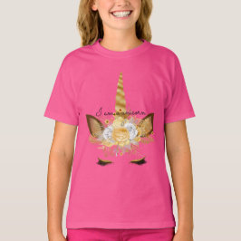 Camiseta Unicornio Floral Dorado