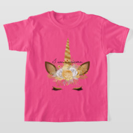 Camiseta Unicornio Floral Dorado
