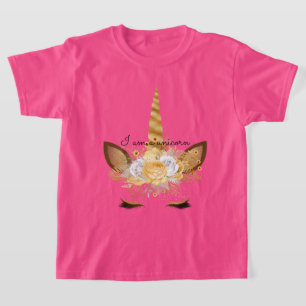 Camiseta Unicornio Floral Dorado