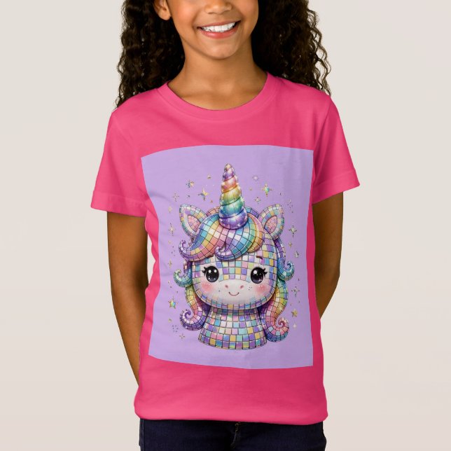 Camiseta Unicornio - fondo lavanda (Anverso)