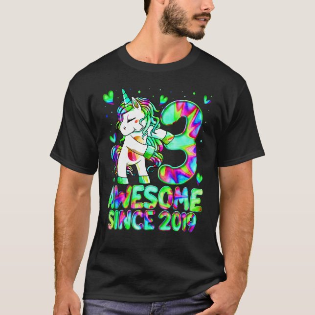 Camiseta Unicornio G de 3 años de edad (Anverso)
