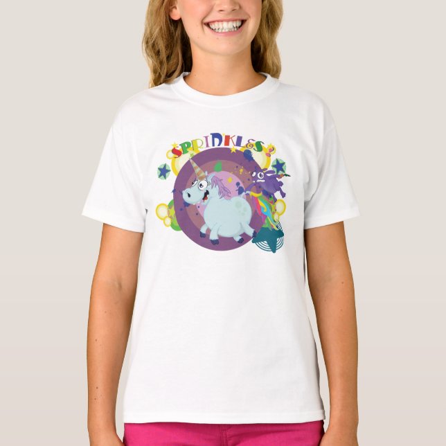 Camiseta unicornio gordo en el funcionamiento (Anverso)