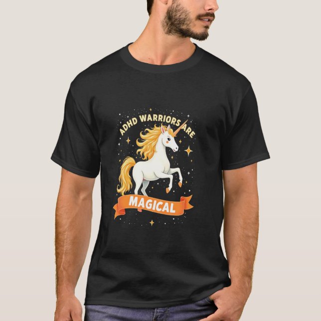 Camiseta Unicornio Guerrero con TDAH Empoderado Orgullo Neu (Anverso)