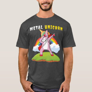 Camiseta Unicornio haciendo dabbing Arcoíris Música Metal R