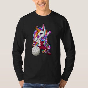 Camiseta Unicornio Haciendo Dabbing Fans de Voleibol de Qat