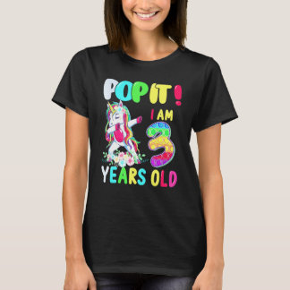 Camiseta Unicornio haciendo Dabbing Pop It Tengo 3 Años Jug