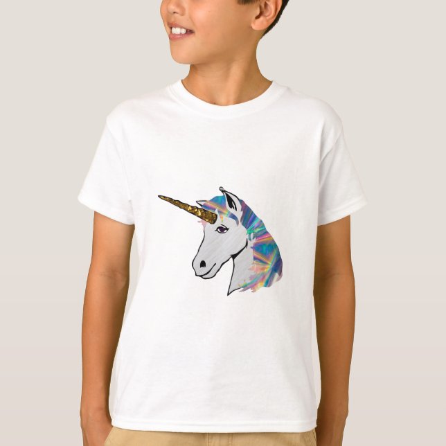 Camiseta unicornio holográfico (Anverso)