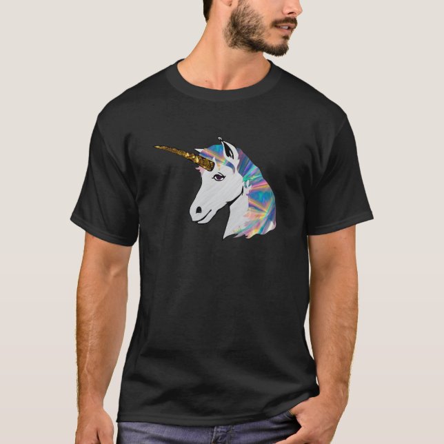 Camiseta unicornio holográfico (Anverso)