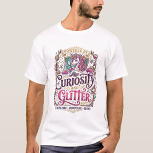 Camiseta Unicornio impulsado por la curiosidad y el brillo 