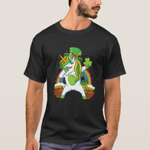 Camiseta Unicornio irlandés lucky Rainbow Dabbing Unicorn S