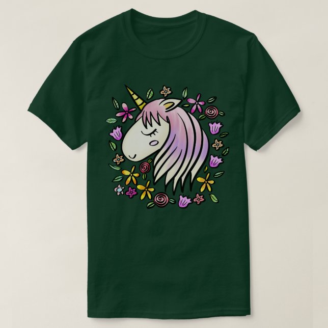 Camiseta unicornio lindo (Diseño del anverso)