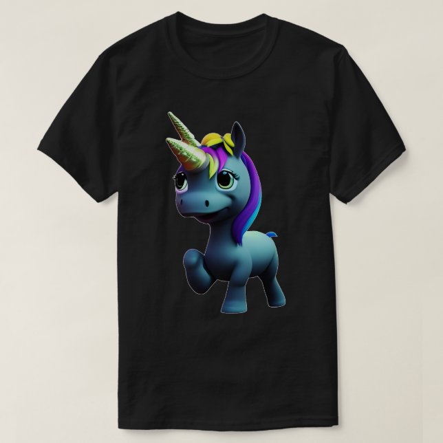 Camiseta unicornio lindo (Diseño del anverso)
