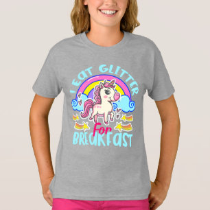 Camiseta Unicornio Lindo Como Glitter Para Desayunar Camise