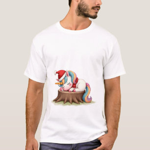 Camiseta Unicornio Lindo con Bufanda Navidad Xmas Fiesta Ca