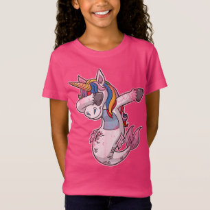 Camiseta Unicornio lindo de la sirena que frota