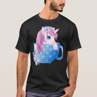 Camiseta Unicornio lindo dentro de la taza de café