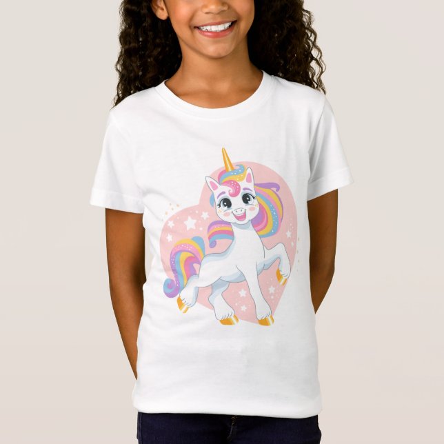 Camiseta Unicornio lindo en el corazón (Anverso)
