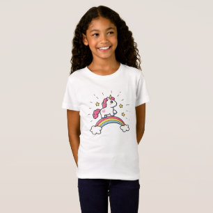 Camiseta Unicornio lindo en un diseño del arco iris