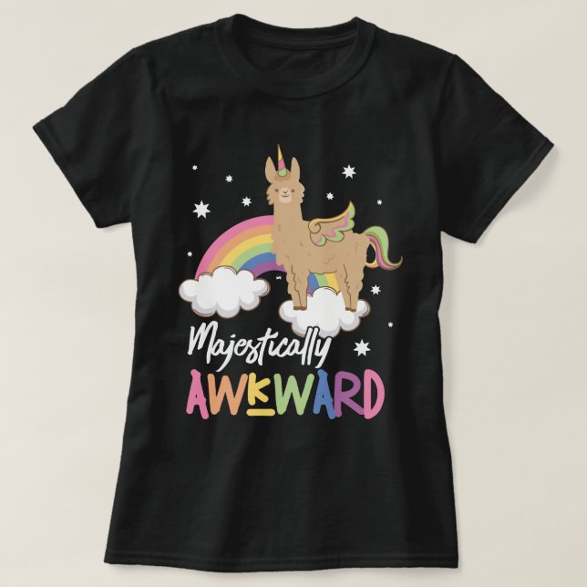 Camiseta Unicornio lindo majestuoso torpe Llamacorn de la (Diseño del anverso)