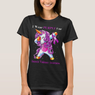 Camiseta Unicornio Llevo Morado Por Violencia Doméstica