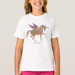 Camiseta Unicornio Mágico Brillante Estrellas Personalizada