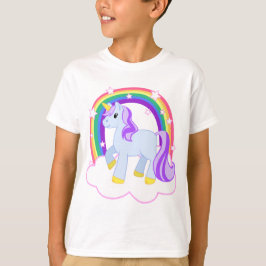 Camiseta Unicornio mágico lindo con arco iris (¡Personaliza