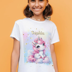 Camiseta Unicornio mágico nube destello pastel