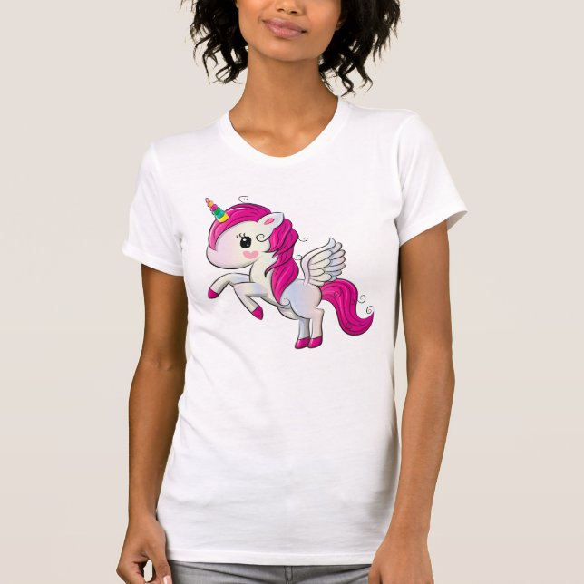 Camiseta Unicornio Mágico Rosa Lindo (Anverso)