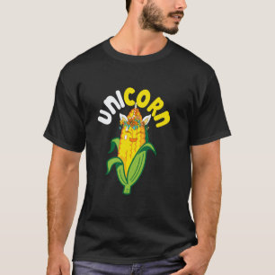 Camiseta Unicornio Maíz Lindo Coincidente Amante Vegano Niñ