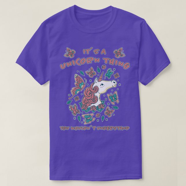 Camiseta unicornio, mariposa, unicornio dulce (Diseño del anverso)