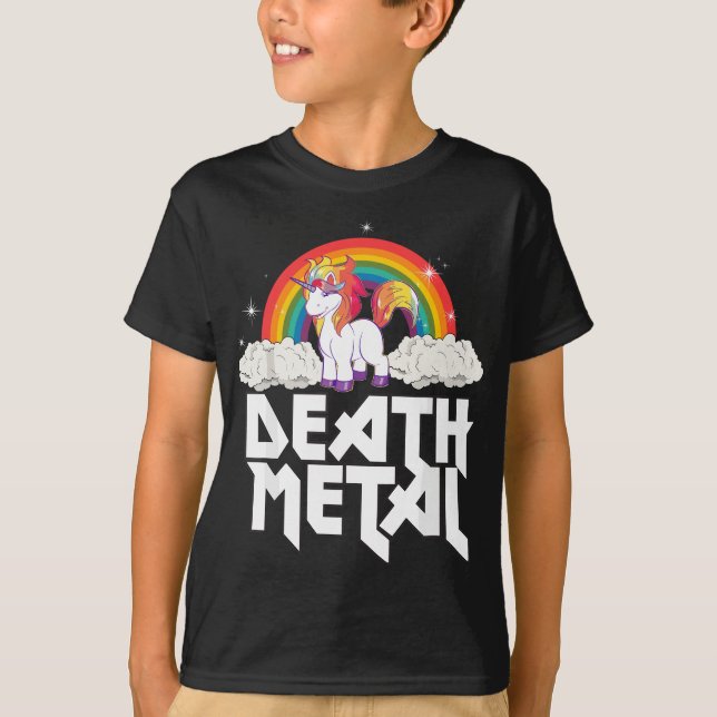 Camiseta Unicornio Metalizado de muerte (Anverso)