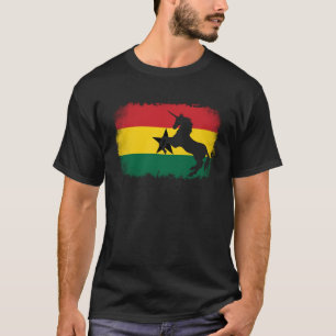 Camiseta Unicornio mítico bandera vintage de Ghana Ghanés c