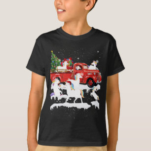 Camiseta Unicornio Montando Camión Rojo Feliz Navidad X-mas