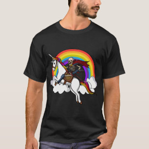 Camiseta Unicornio montando esqueleto