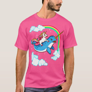 Camiseta Unicornio montando Narwhal cute mágico